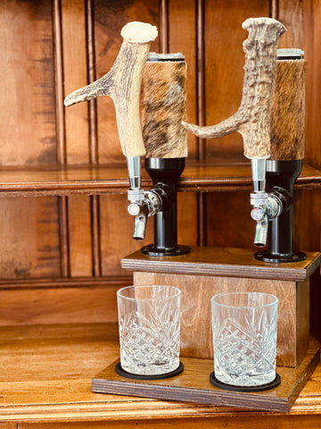 Double Whiskey Tower | Cowhide with Antler
