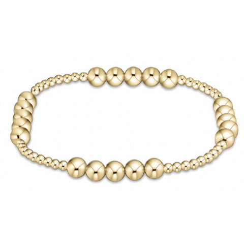 Classic Blissful Pattern 2.5mm Bead Bracelet | 5mm Gold