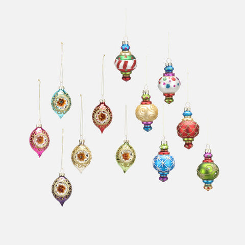 Ornate Glass Boxed Ornaments | Set of 6