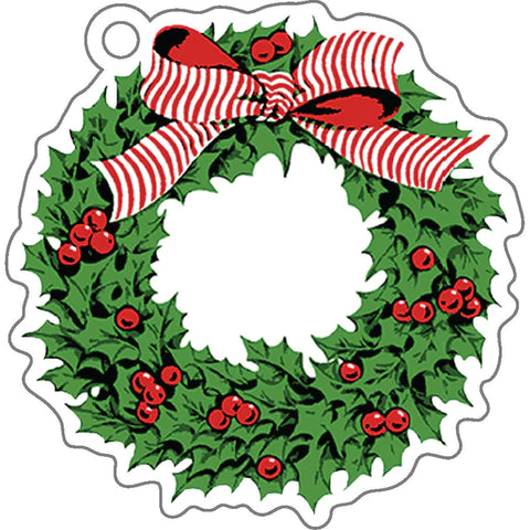 Holly Wreath Cut Die-Cut Gift Tags