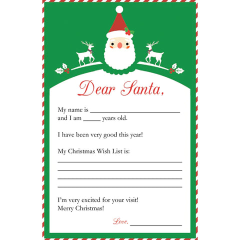 Letter to Santa Fill in the Blank Flat Notecard with Envelope