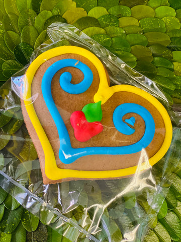 Swirly Heart Gingerbread Cookie