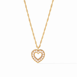 Esme Heart Pearl Solitaire Necklace