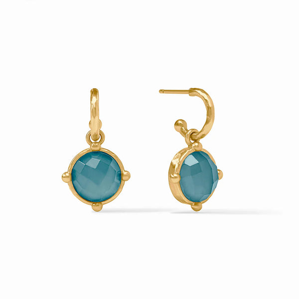 Honeybee Hoop & Charm Earring | Iridescent Montana Blue