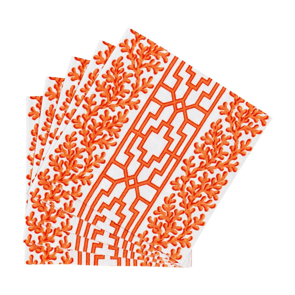 Coral and Trellis Paper Cocktail Napkins