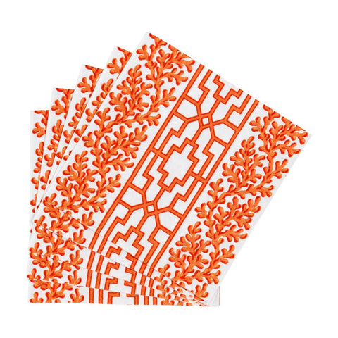 Coral and Trellis Paper Cocktail Napkins