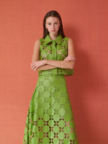 Elizabeth Skirt - Laser Cut Green