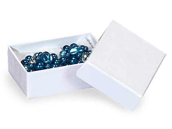 White Gloss Jewelry Gift Boxes: 100 / 3.5 x 3.5 x 1"