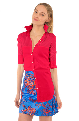 Sleek Voile Top | Coral