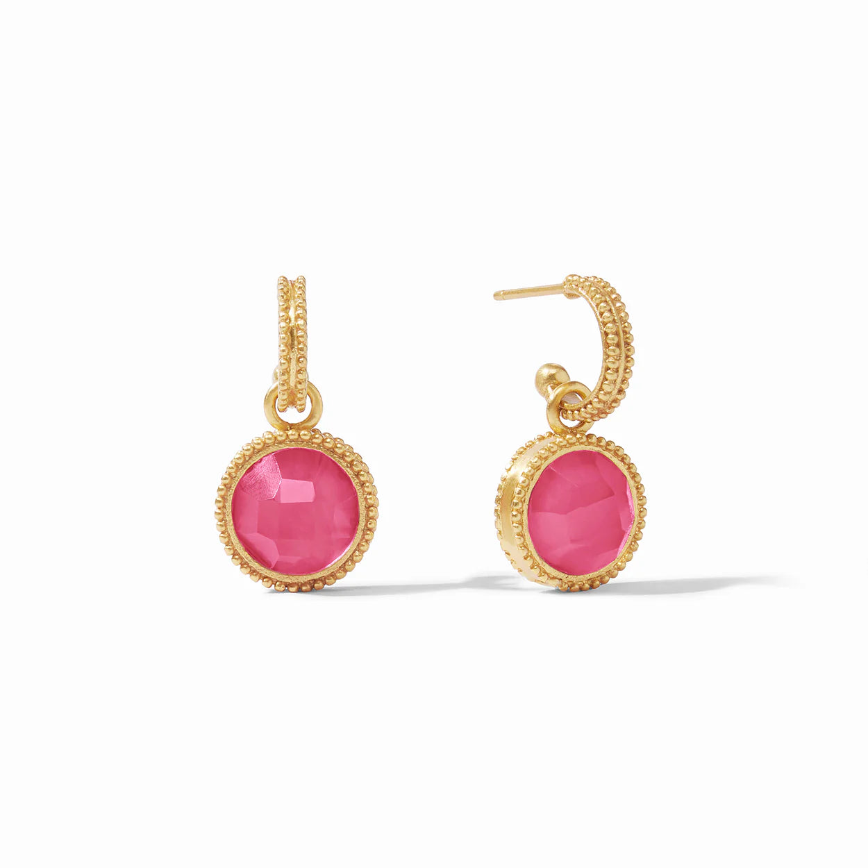 Fleur-de-Lis Hoop & Charm Reversible Earring | Iridescent Raspberry