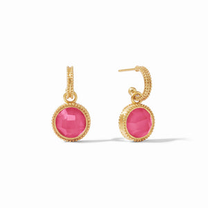 Fleur-de-Lis Hoop & Charm Reversible Earring | Iridescent Raspberry