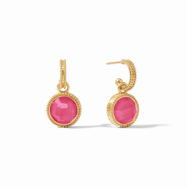 Fleur-de-Lis Hoop & Charm Reversible Earring | Iridescent Raspberry