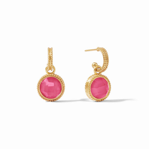 Fleur-de-Lis Hoop & Charm Reversible Earring | Iridescent Raspberry