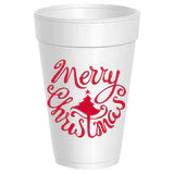Merry Christmas Swirl Tree Foam Cups