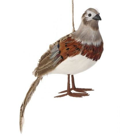 10.5" Feather Highlander Quail Ornament