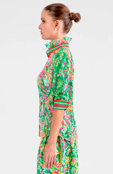 Boyfriend Shirt - Vintage Vines - Kelly