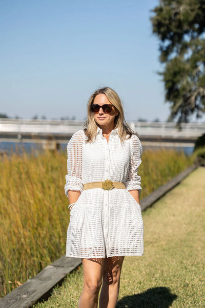 Jana Dress - White Cutout Lace