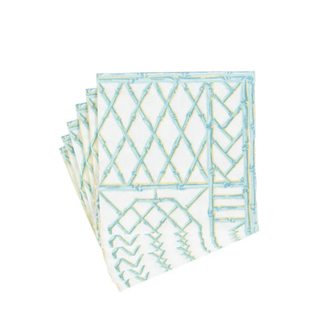 Bamboo Screen Robin's Egg Paper Cocktail Napkins