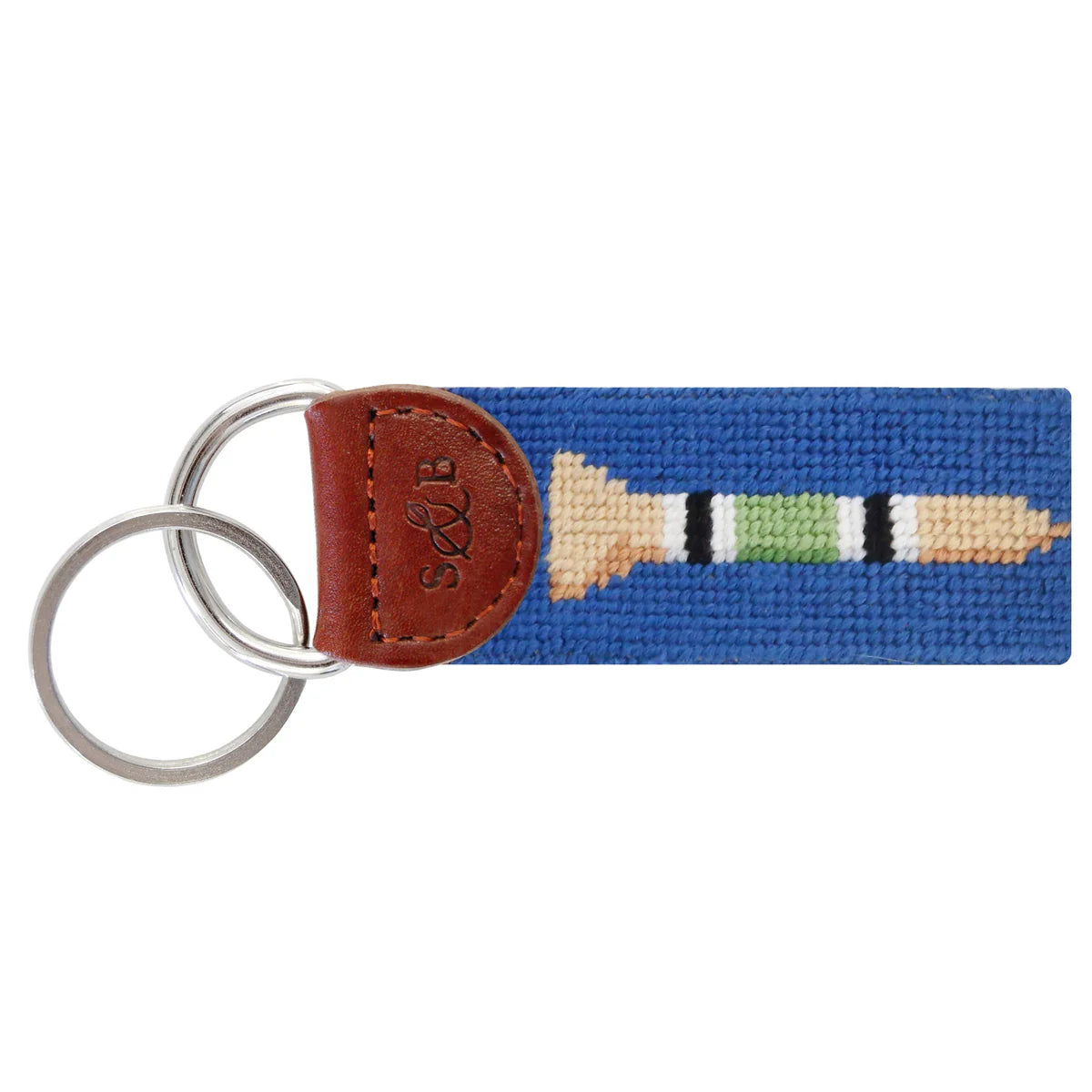 Golf Tees Needlepoint Key Fob | Blueberry
