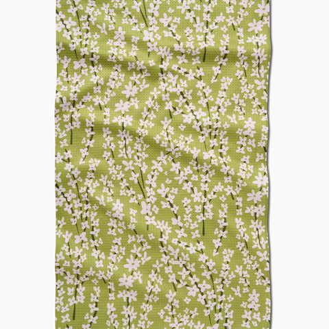 Spring Green Forsythia Tea Towel