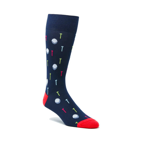 Golf Sock Mid- Calf Peruvian Pima Cotton Ball & Tee | Navy