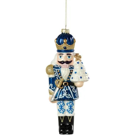 Blue & White Nutcracker Ornament