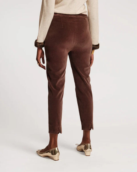 Lucy Velvet Cigarette Pant | Chocolate
