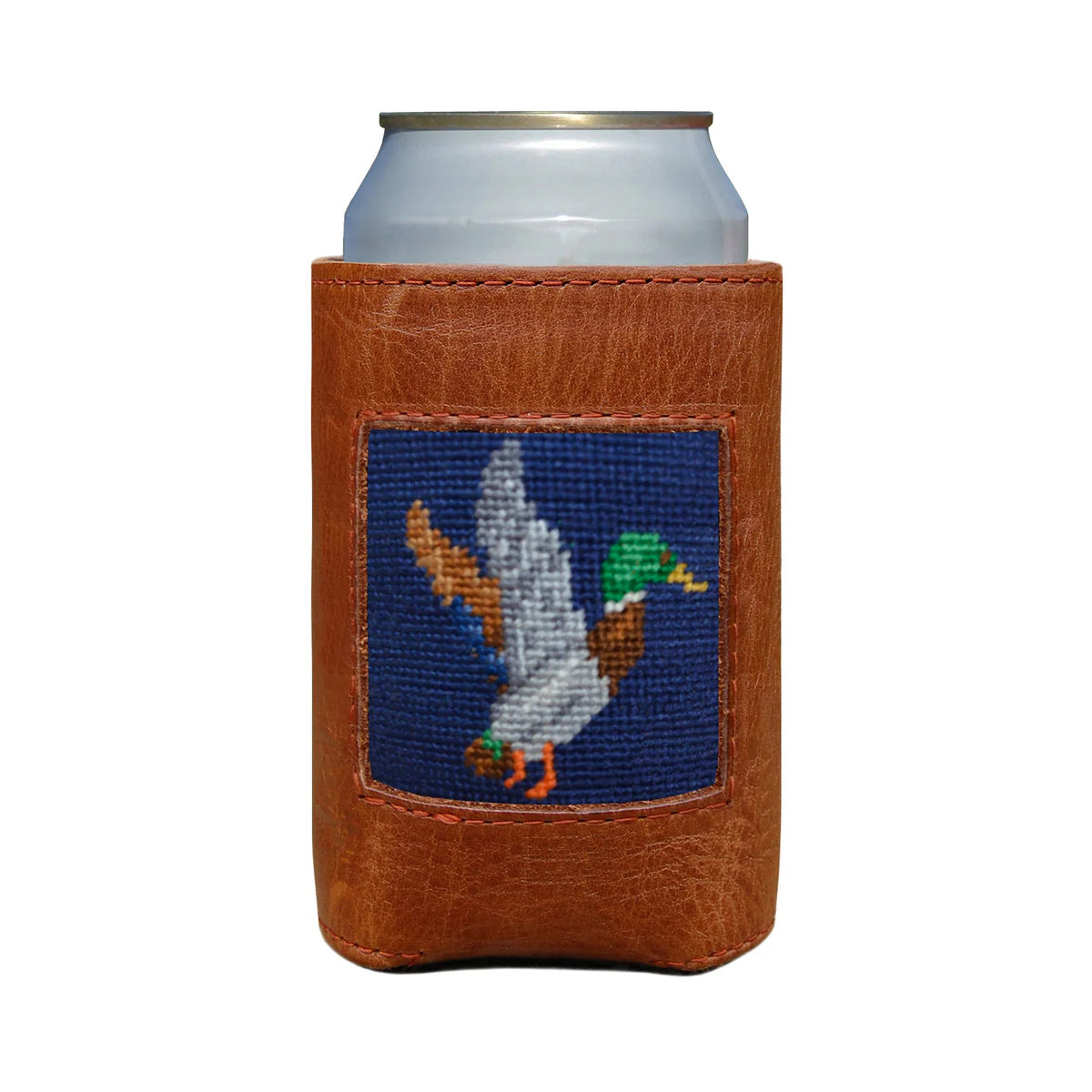 Mallard Needlepoint Can Cooler | Classic Navy