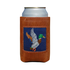 Mallard Needlepoint Can Cooler | Classic Navy