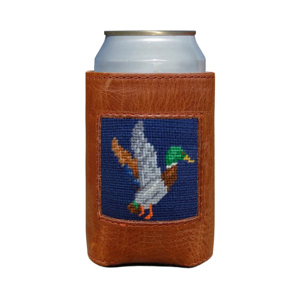 Mallard Needlepoint Can Cooler | Classic Navy