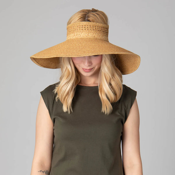 Everyday Full Coverage - Wide Brim Roll Up Visor | Toast