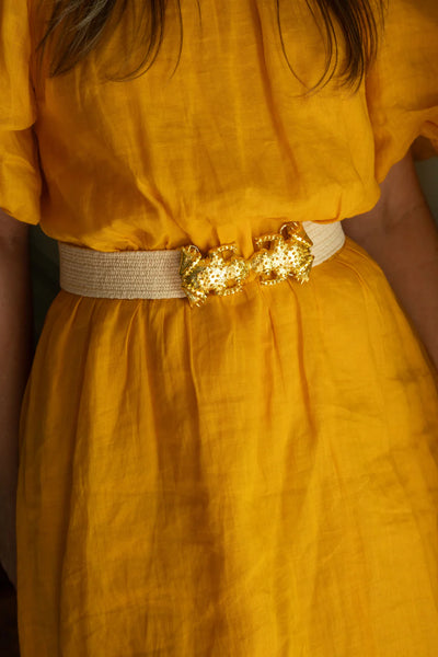 Light Raffia Interchangeable Stretch Belt Band