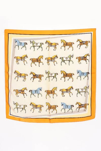 Horse Print Bandana Scarf | Orange