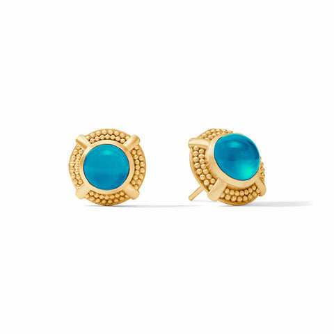 Cabochon Stud | Iridescent London Blue