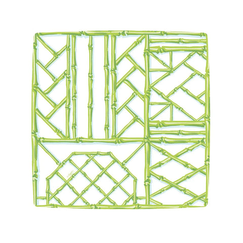Bamboo Screen Moss Green Square Salad/Dessert Plates