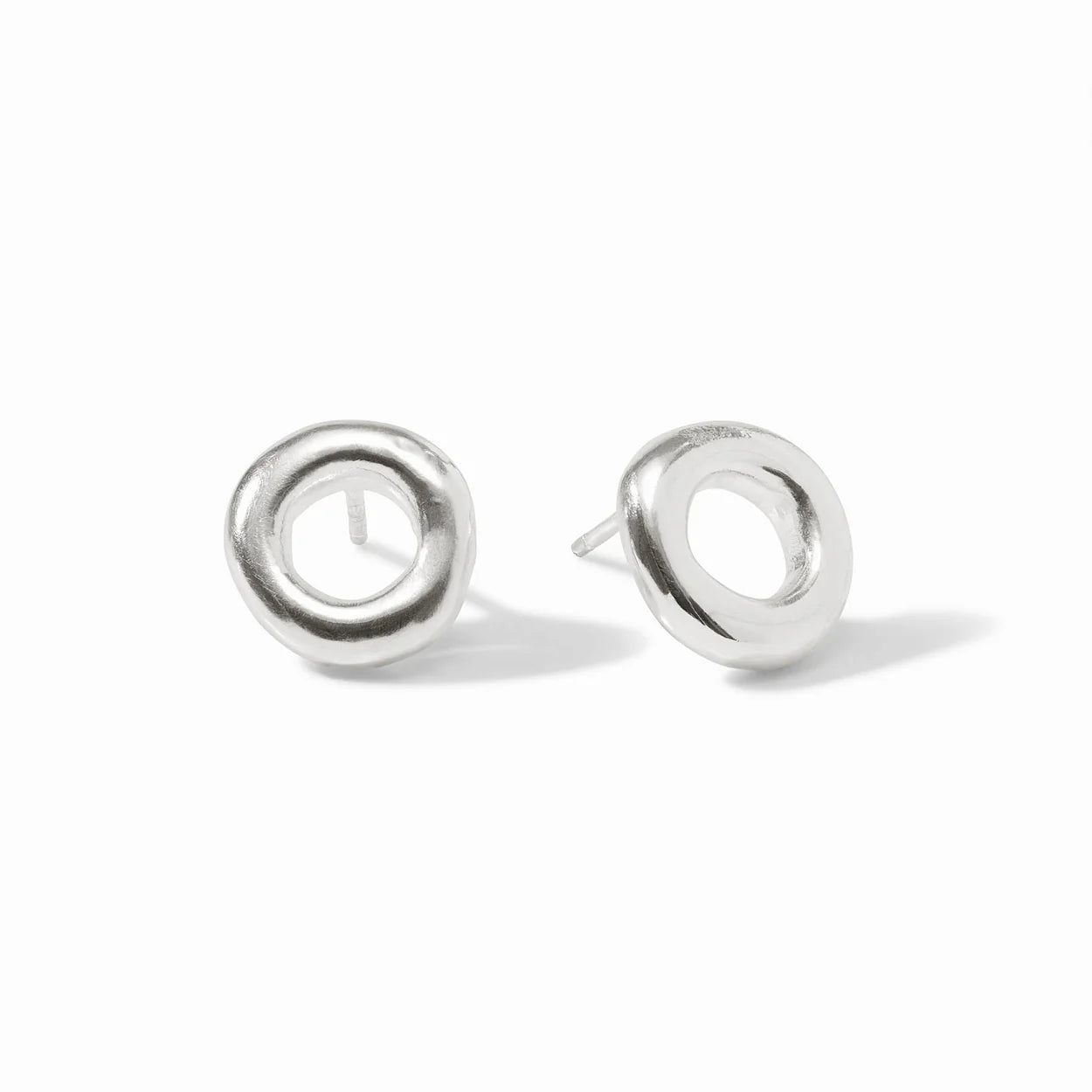Wave Circle Stud | Silver