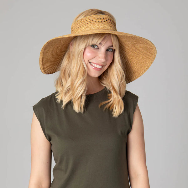 Everyday Full Coverage - Wide Brim Roll Up Visor | Toast