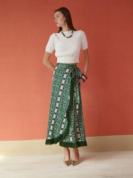Cooper Wrap Skirt - Green Garland