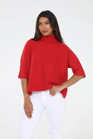 The Maple Turtleneck Sweater | Crimson Red
