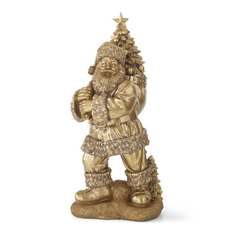 Antique Gold Resin Santa | 23"