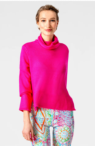 Knit Knit Turtleneck Sweater | Shocking Pink