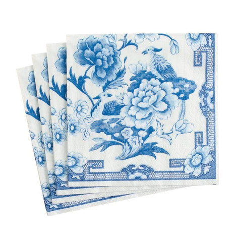 Blue and White Paper Cocktail Napkins