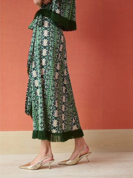 Cooper Wrap Skirt - Green Garland