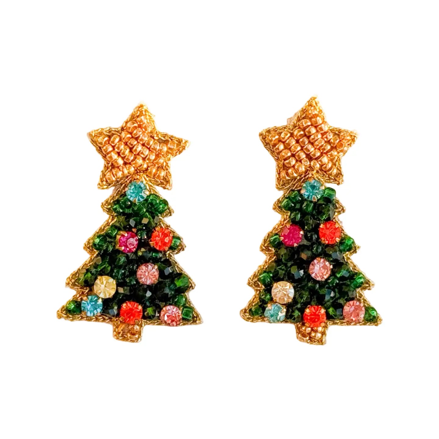 Twinkle Christmas Tree Earrings | Classic Green