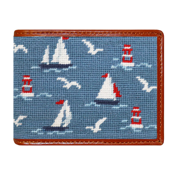Sea Sailors Needlepoint Wallet | Sea Blue