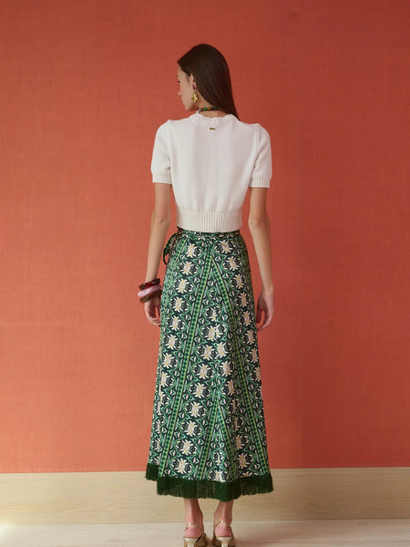 Cooper Wrap Skirt - Green Garland