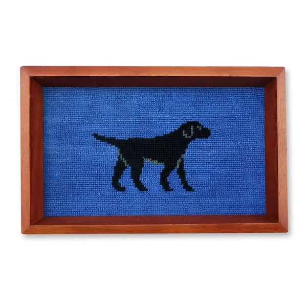 Black Lab Walking Valet Tray | Blueberry | Chestnut Wood