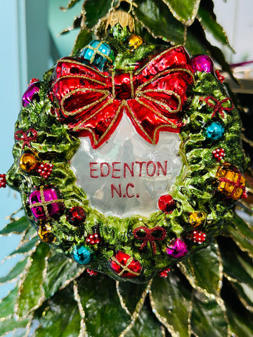 Wreath with Presents Edenton, NC Edition Ornament