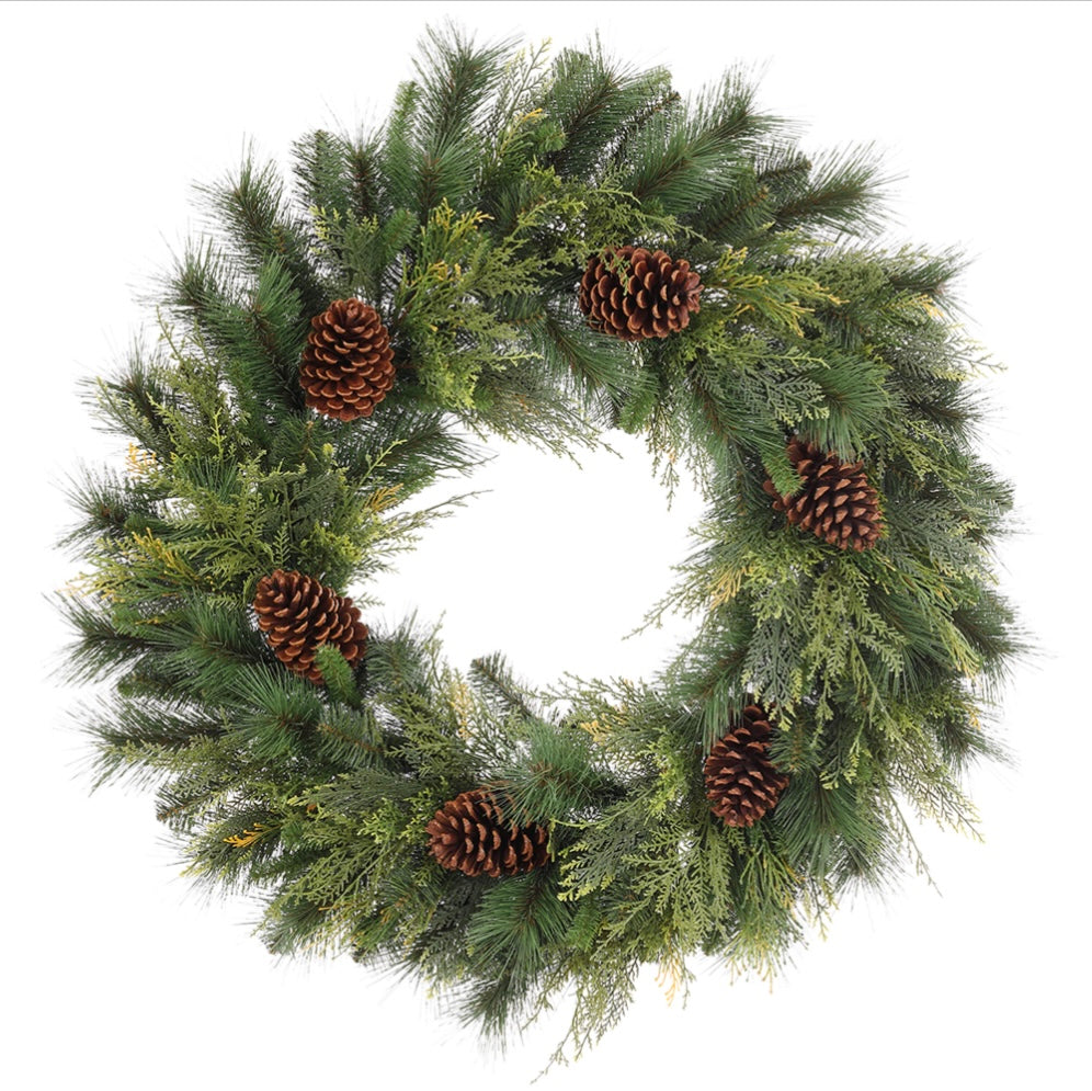 36" Pine Cone/Cedar/Pine Wreath