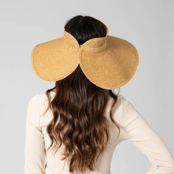 Everyday Full Coverage - Wide Brim Roll Up Visor | Toast